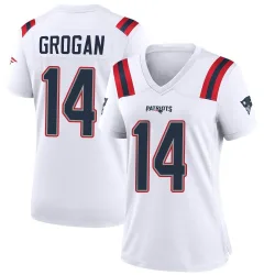 Women's Steve Grogan New England Patriots No.14 Game Jersey - White