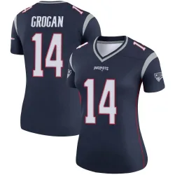 Women's Steve Grogan New England Patriots No.14 Legend Jersey - Navy