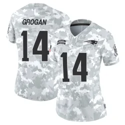 Women's Steve Grogan New England Patriots No.14 Limited 2024 Salute to Service Jersey - Arctic Camo
