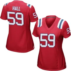 Women's Terez Hall New England Patriots No.59 Game Alternate Jersey - Red