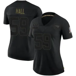 Women's Terez Hall New England Patriots No.59 Limited 2020 Salute To Service Jersey - Black