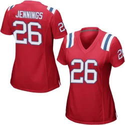 Women's Terrell Jennings New England Patriots No.26 Game Alternate Jersey - Red