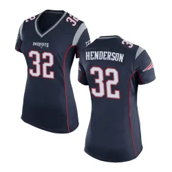 Women's TreVeyon Henderson New England Patriots No.32 Game Team Color Jersey - Navy Blue