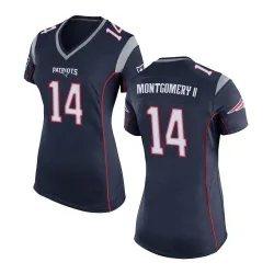 Women's Ty Montgomery II New England Patriots No.14 Game Team Color Jersey - Navy Blue