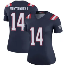 Women's Ty Montgomery II New England Patriots No.14 Legend Color Rush Jersey - Navy