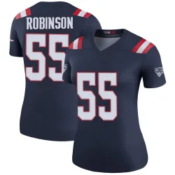 Women's Tyrese Robinson New England Patriots No.55 Legend Color Rush Jersey - Navy