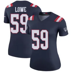 Women's Vederian Lowe New England Patriots No.59 Legend Color Rush Jersey - Navy