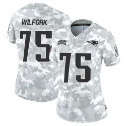 Women's Vince Wilfork New England Patriots No.75 Limited 2024 Salute to Service Jersey - Arctic Camo