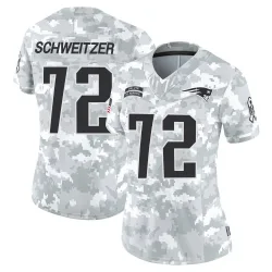 Women's Wes Schweitzer New England Patriots No.72 Limited 2024 Salute to Service Jersey - Arctic Camo