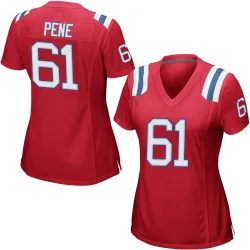 Women's Wilfried Pene New England Patriots No.61 Game Alternate Jersey - Red