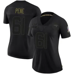 Women's Wilfried Pene New England Patriots No.61 Limited 2020 Salute To Service Jersey - Black