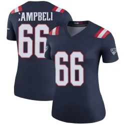 Women's Will Campbell New England Patriots No.66 Legend Color Rush Jersey - Navy