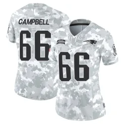 Women's Will Campbell New England Patriots No.66 Limited 2024 Salute to Service Jersey - Arctic Camo