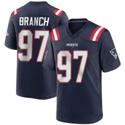 Youth Alan Branch New England Patriots No.97 Game Team Color Jersey - Navy Blue