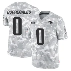 Youth Andres Borregales New England Patriots No.0 Limited 2024 Salute to Service Jersey - Arctic Camo