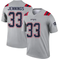 Youth Anfernee Jennings New England Patriots No.33 Legend Inverted Jersey - Gray