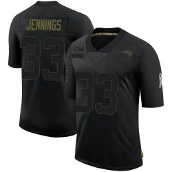 Youth Anfernee Jennings New England Patriots No.33 Limited 2020 Salute To Service Jersey - Black