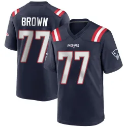 Youth Ben Brown New England Patriots No.77 Game Team Color Jersey - Navy Blue