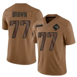 Youth Ben Brown New England Patriots No.77 Limited 2023 Salute To Service Jersey - Brown