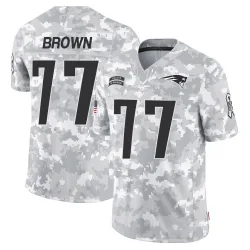 Youth Ben Brown New England Patriots No.77 Limited 2024 Salute to Service Jersey - Arctic Camo