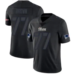 Youth Ben Brown New England Patriots No.77 Limited Jersey - Black Impact