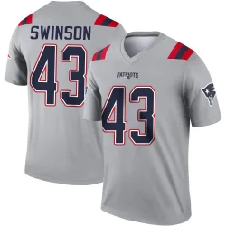 Youth Bradyn Swinson New England Patriots No.43 Legend Inverted Jersey - Gray