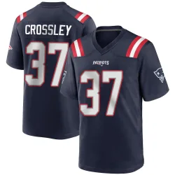 Youth Brandon Crossley New England Patriots No.37 Game Team Color Jersey - Navy Blue