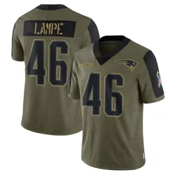 Youth Brock Lampe New England Patriots No.46 Limited 2021 Salute To Service Jersey - Olive