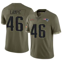 Youth Brock Lampe New England Patriots No.46 Limited 2022 Salute To Service Jersey - Olive