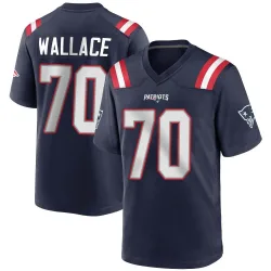 Youth Caedan Wallace New England Patriots No.70 Game Team Color Jersey - Navy Blue