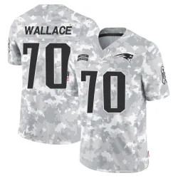 Youth Caedan Wallace New England Patriots No.70 Limited 2024 Salute to Service Jersey - Arctic Camo
