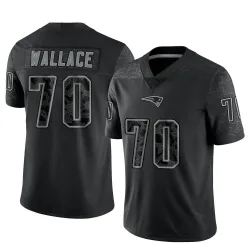 Youth Caedan Wallace New England Patriots No.70 Limited Reflective Jersey - Black