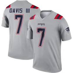 Youth Carlton Davis III New England Patriots No.7 Legend Inverted Jersey - Gray