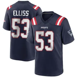 Youth Christian Elliss New England Patriots No.53 Game Team Color Jersey - Navy Blue