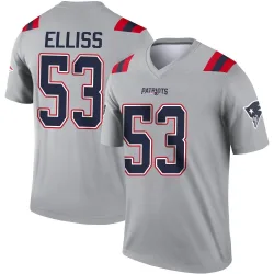 Youth Christian Elliss New England Patriots No.53 Legend Inverted Jersey - Gray