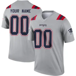 Youth Custom New England Patriots No.00 Legend Inverted Jersey - Gray