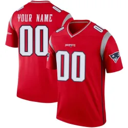 Youth Custom New England Patriots No.00 Legend Inverted Jersey - Red