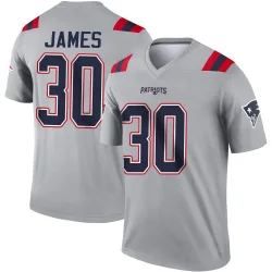 Youth DJ James New England Patriots No.30 Legend Inverted Jersey - Gray