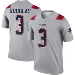 Youth DeMario Douglas New England Patriots No.3 Legend Inverted Jersey - Gray