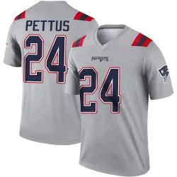 Youth Dell Pettus New England Patriots No.24 Legend Inverted Jersey - Gray