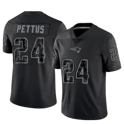 Youth Dell Pettus New England Patriots No.24 Limited Reflective Jersey - Black