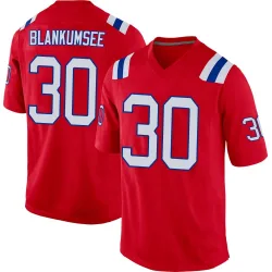 Youth Demeer Blankumsee New England Patriots No.30 Game Alternate Jersey - Red