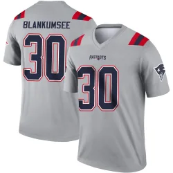 Youth Demeer Blankumsee New England Patriots No.30 Legend Inverted Jersey - Gray
