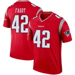 Youth Diego Fagot New England Patriots No.42 Legend Inverted Jersey - Red