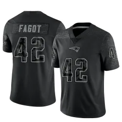 Youth Diego Fagot New England Patriots No.42 Limited Reflective Jersey - Black