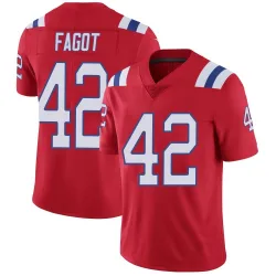 Youth Diego Fagot New England Patriots No.42 Limited Vapor Untouchable Alternate Jersey - Red