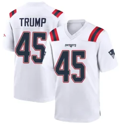 Youth Donald Trump New England Patriots No.45 Game Jersey - White