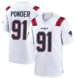 Youth Elijah Ponder New England Patriots No.91 Game Jersey - White