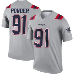 Youth Elijah Ponder New England Patriots No.91 Legend Inverted Jersey - Gray