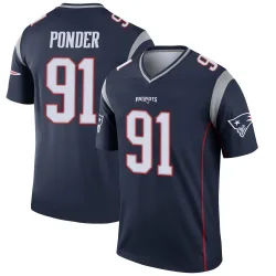 Youth Elijah Ponder New England Patriots No.91 Legend Jersey - Navy